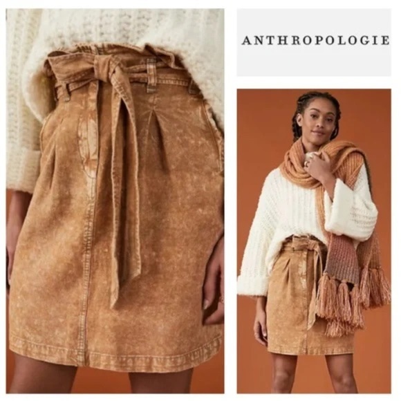 Anthropologie Pilcro Paperbag‎ Waist Mini Skirt Size 14 - Picture 1 of 11